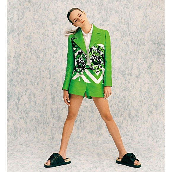 RUNWAY $3.8K NWT. Christian Dior Printed Mini Shorts Size FR 36 / US 4 green - Picture 10 of 16